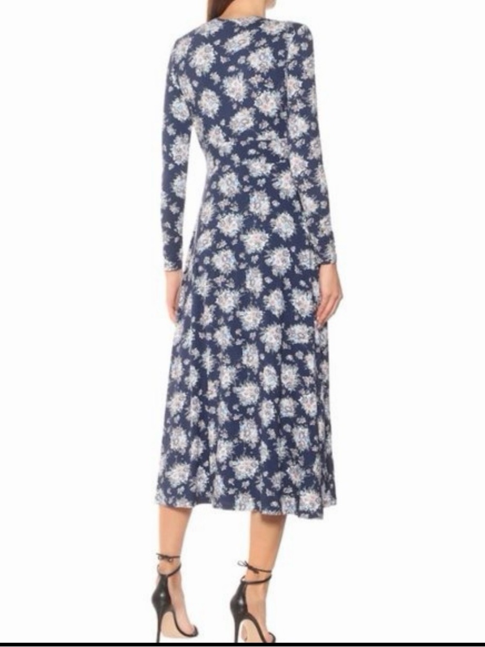 Love Shack Fancy NWOT Min Floral Jersey Maxi Dress VNeck Long Sleeve Womens Sz M